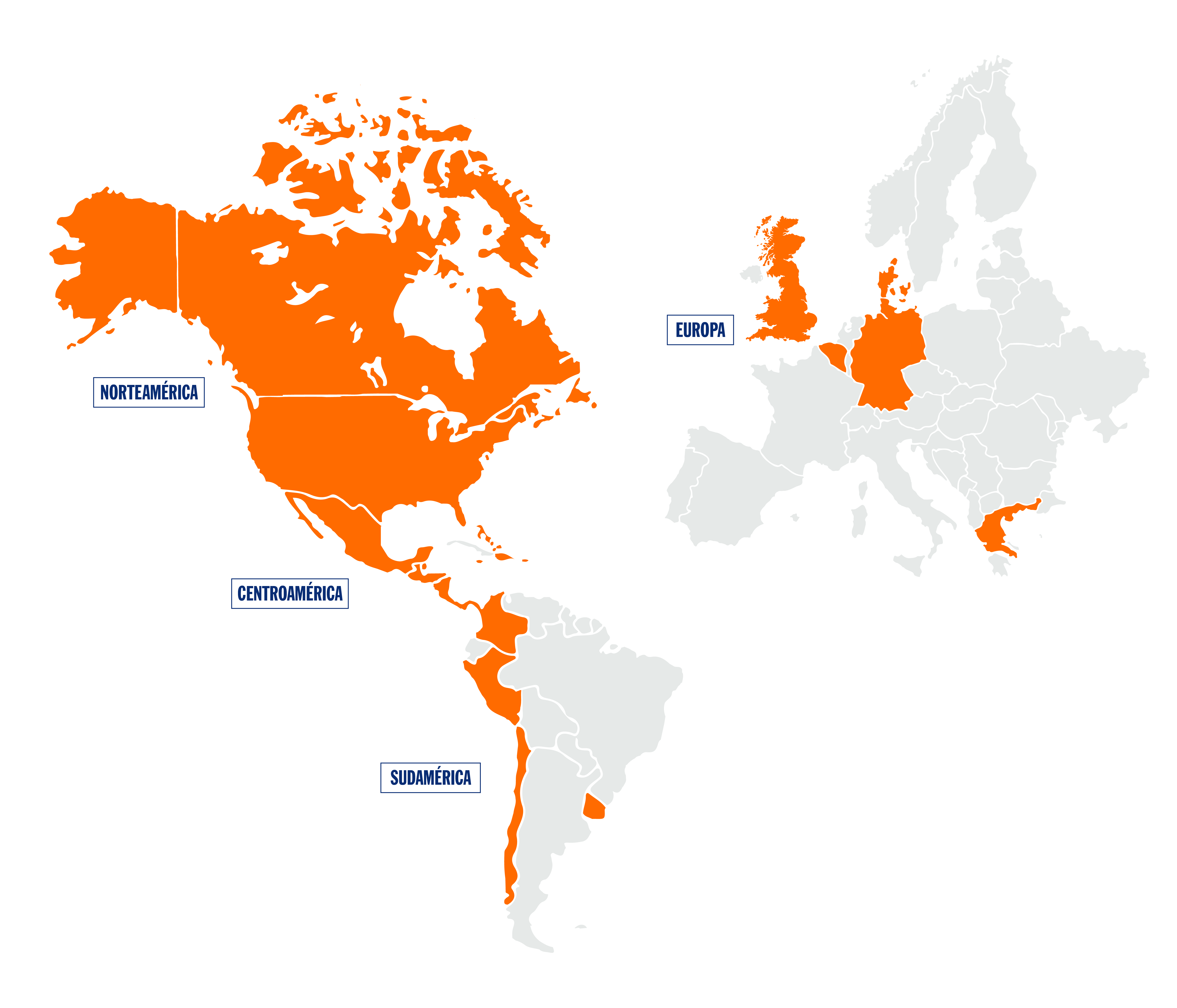 Mapa de locaciones de Deacero