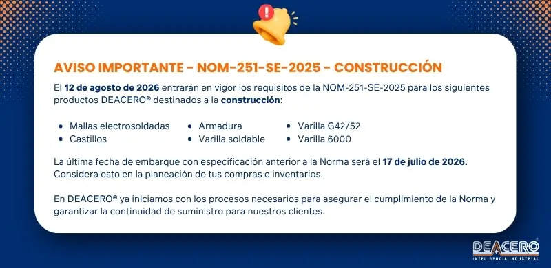 Aviso DEACERO 2026