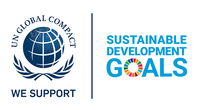 Logos de ONU de Desarrollo Sostenible e Impacto Global