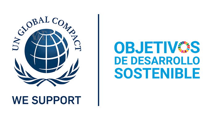 Logos de ONU de Desarrollo Sostenible e Impacto Global